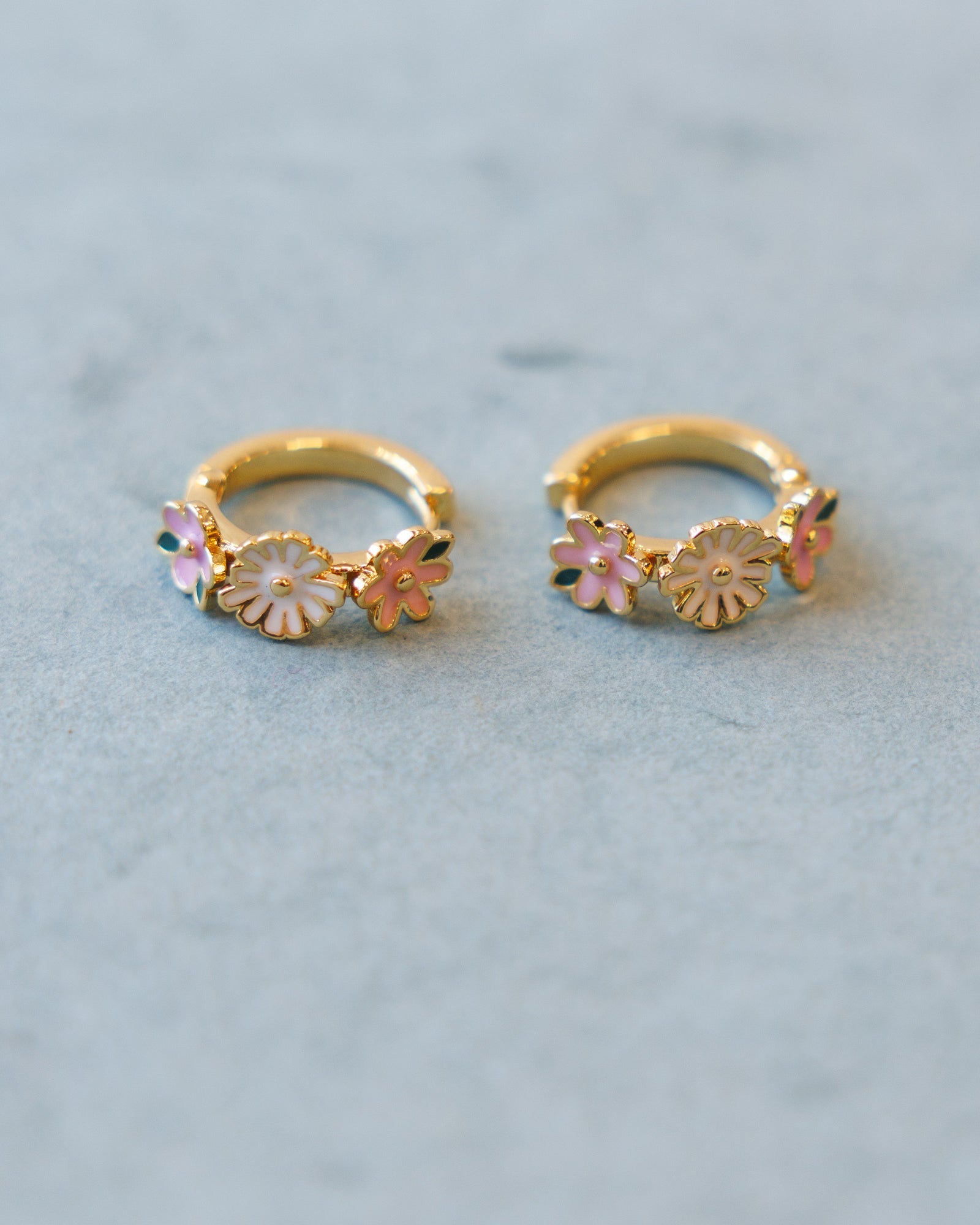 Summer Blooms Huggie Hoops