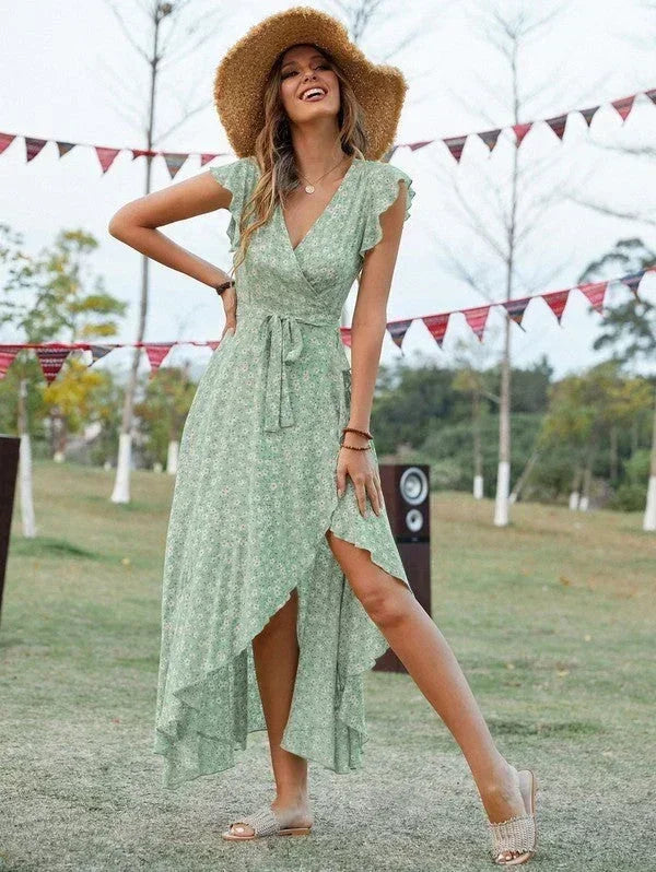 Floral wrap dress