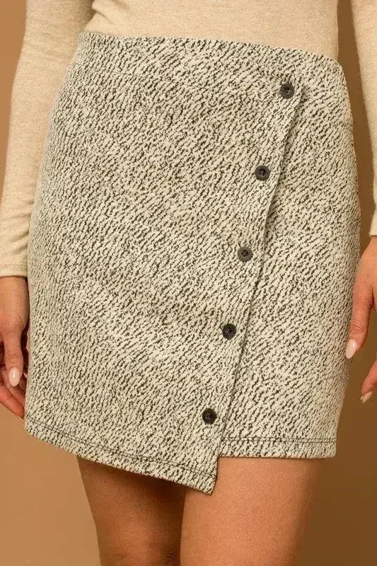 Zebra Print Mini Skirt – Button Down with Asymmetrical Hem