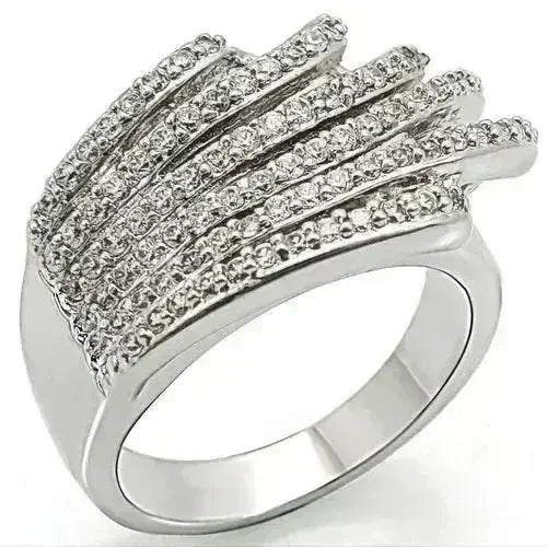 1W018 Rhodium Brass Ring – AAA CZ Stone (9.20g) | Hypoallergenic