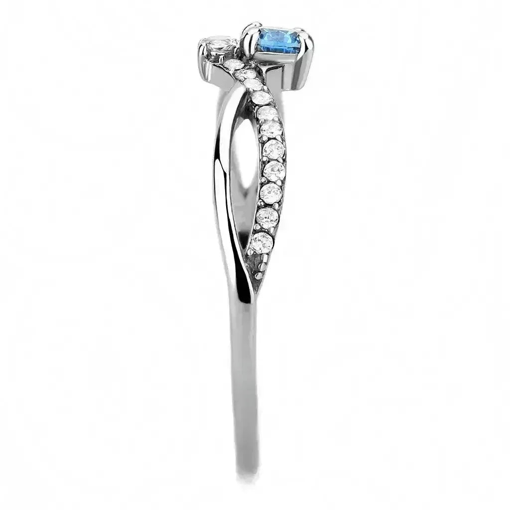 DA120 - High polished (no plating) Stainless Steel Ring with AAA Grade