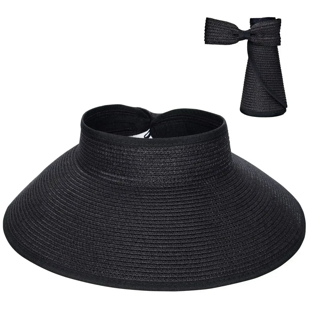 Women Summer Visors Hat Hat - Stylish and UV-Resistant for Outdoor HikingFoldable Sun Cap Wide Large Brim Beach Straw Hats Chape
