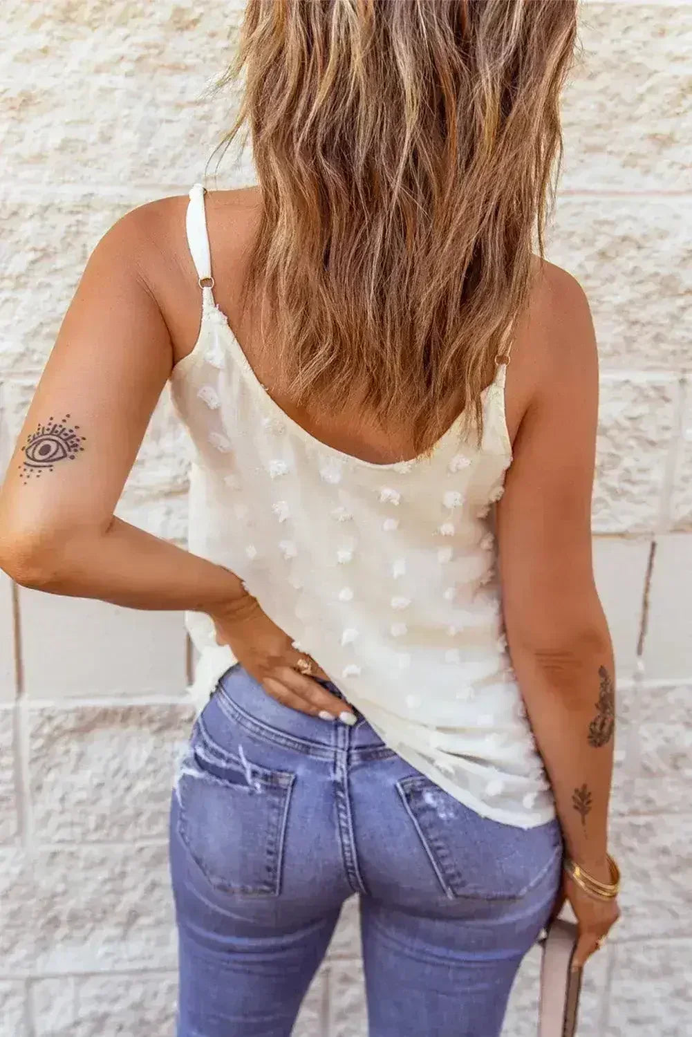 Swiss Dot Spaghetti Strap Tank Top – Cute & Flowy Summer Top