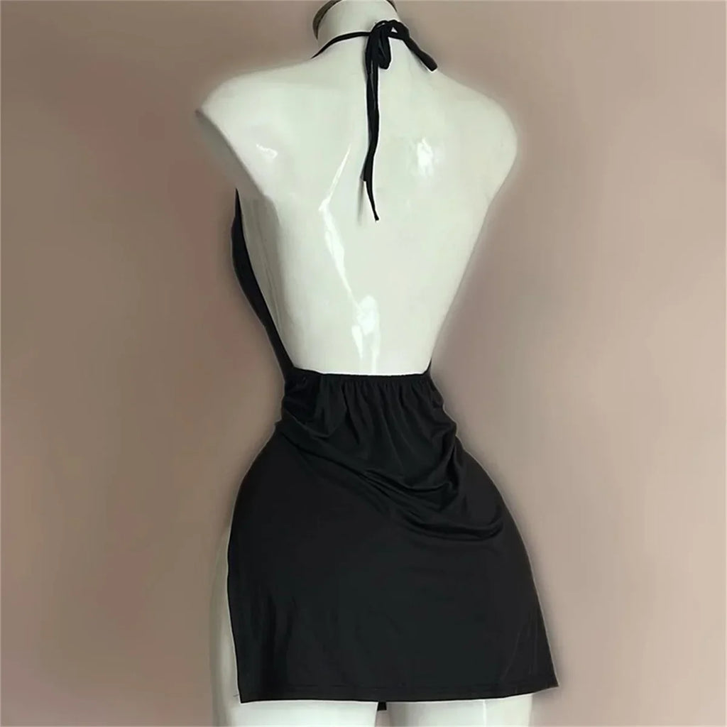 V Neck Backless Sundress | Sexy Lace Up Beach Dress -femstylo