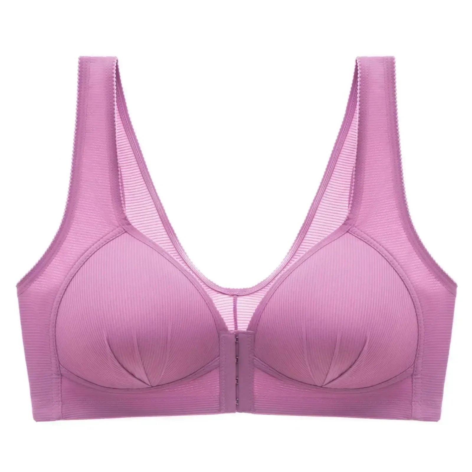 WTEMPO Plus Size Thin Non-steel Ring Front Buckle Cotton Bra Gathered Comfortable Underwear Soft Collection lingerie