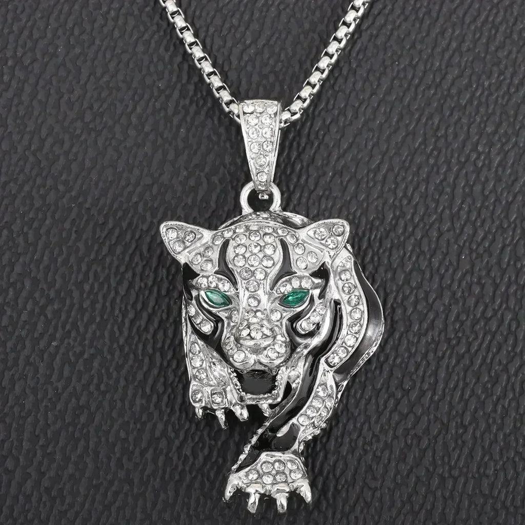 Ice Out Zircon Polite Gesture Middle Finger Necklace Men Women Punk Hip Hop Rap Rock Party Jewelry Gift
