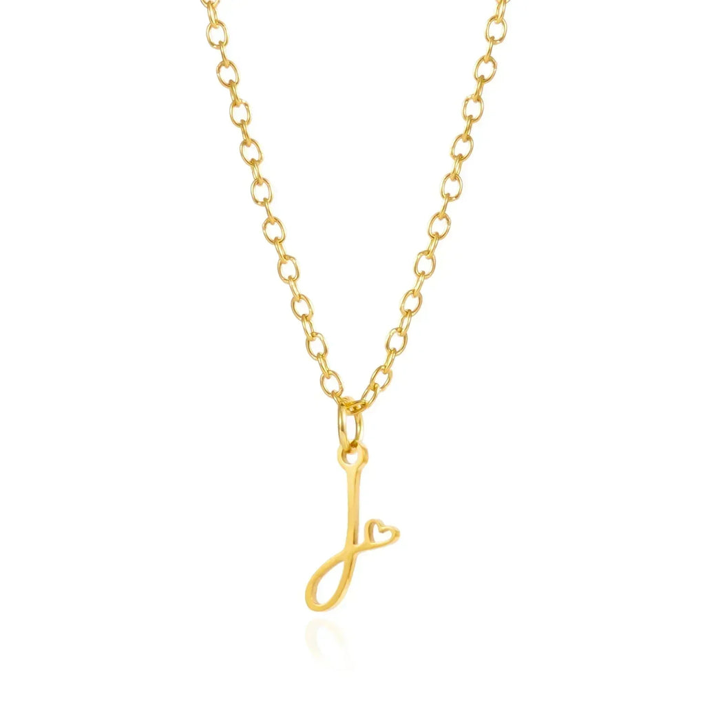 26 Initial Letters Heart Pendant Stainless Steel Necklace for Women Gold Color A-Z Alphabet Choker Chain Birthday Jewelry Gift