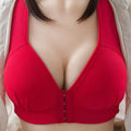WTEMPO Plus Size Thin Non-steel Ring Front Buckle Cotton Bra Gathered Comfortable Underwear Soft Collection lingerie
