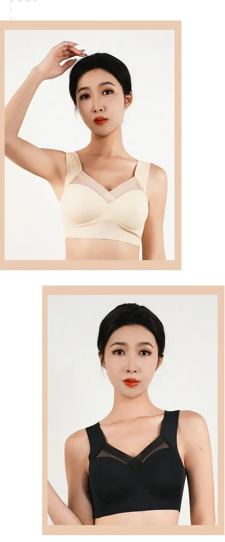 1pc Womens Ice Silk Minimizer Bras Large Size Underwear Seamless Lingerie Push Up Sport Thin Cup Sexy Mesh Yarn Bra for Women