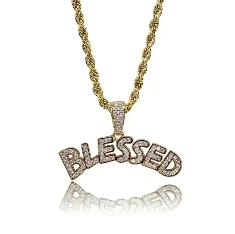 Ice Out Zircon Polite Gesture Middle Finger Necklace Men Women Punk Hip Hop Rap Rock Party Jewelry Gift