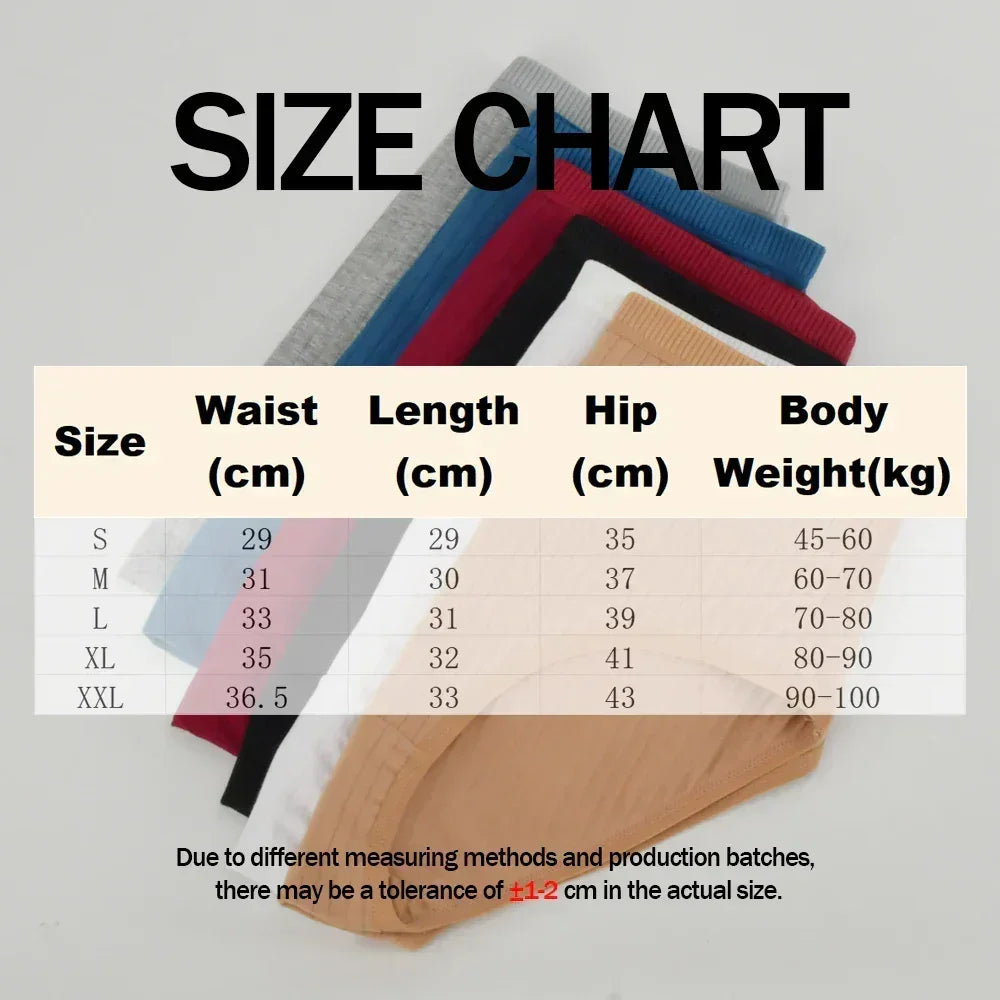 1pc Women's Cotton High Waist Panties – Vertical Stripe Plus Size Underwear Breathable Solid Lingerie Shorts Simple Lady Briefs