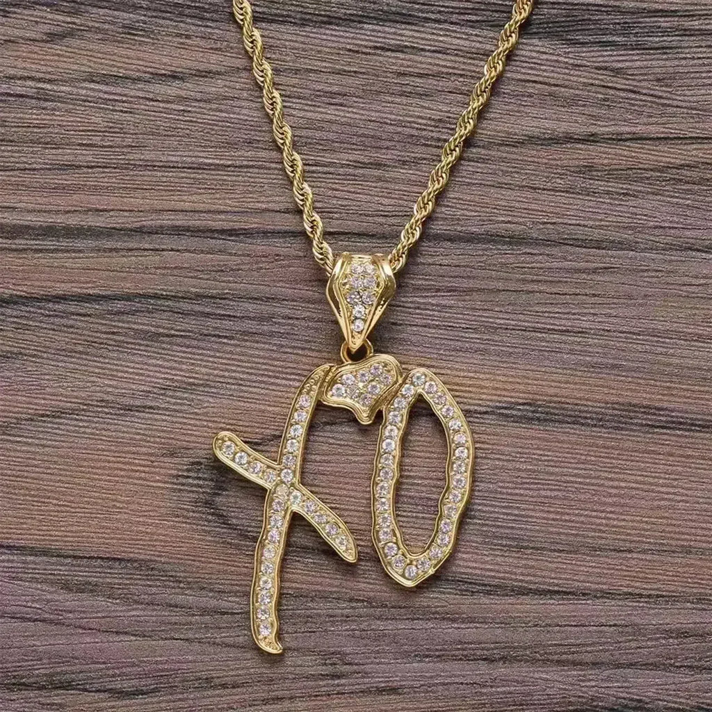 Ice Out Zircon Polite Gesture Middle Finger Necklace Men Women Punk Hip Hop Rap Rock Party Jewelry Gift