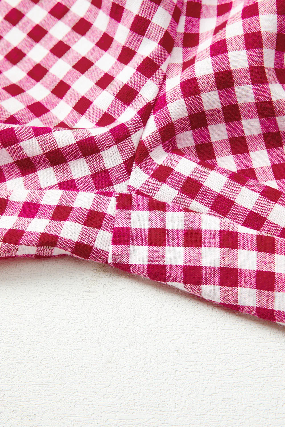 Fiery Red Gingham Casual Loose Pants