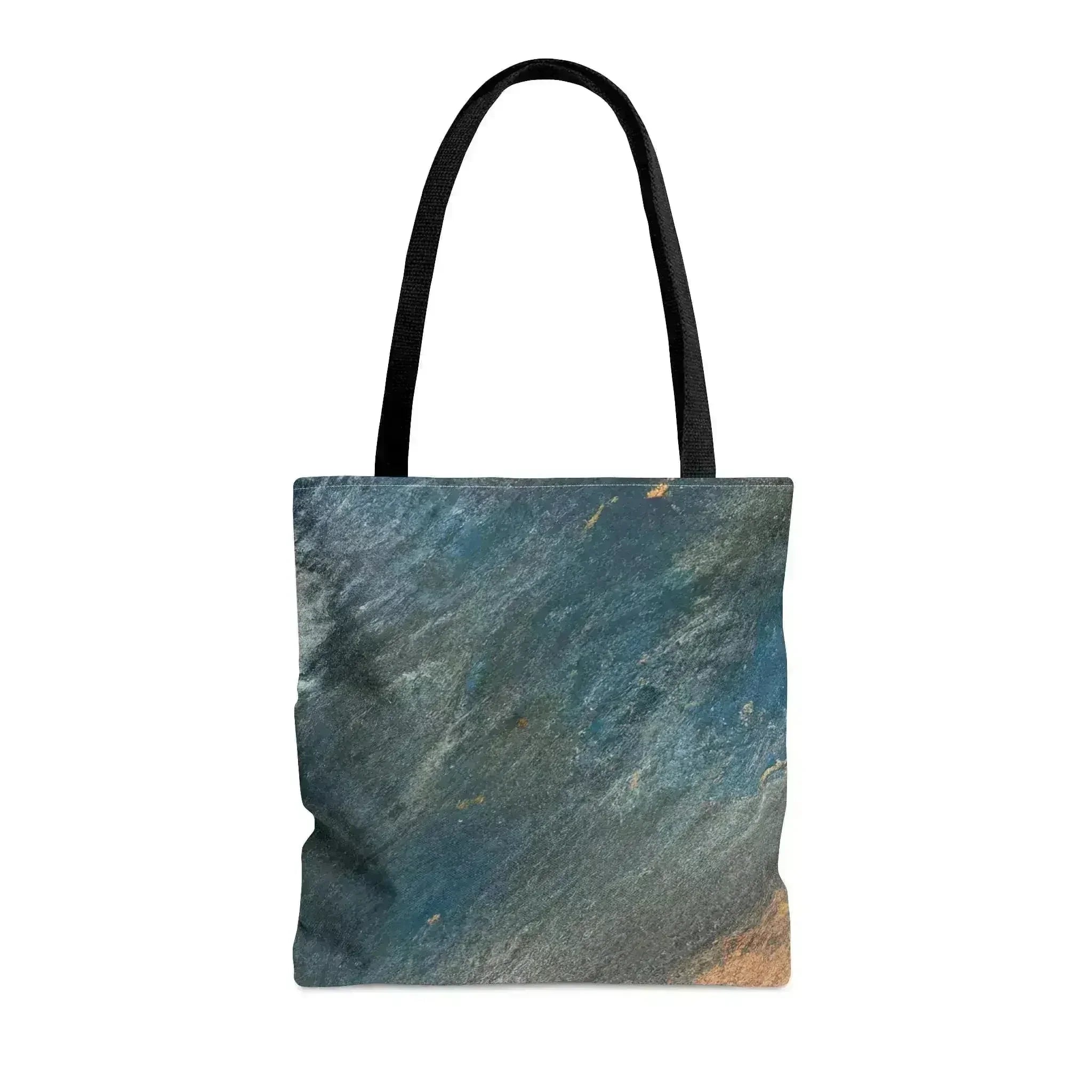 Large Tote Bag Blue Orange Abstract Pattern