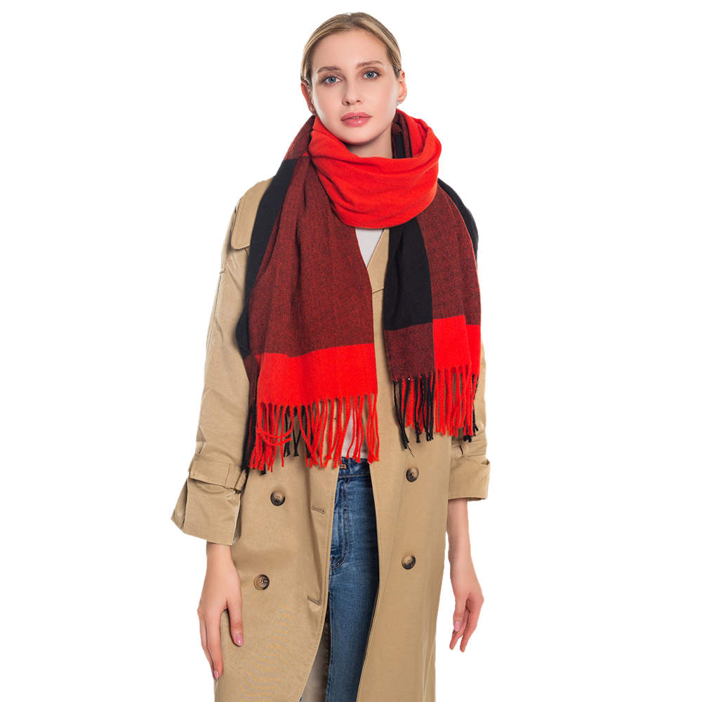 Color Block Oblong Scarf Wrap Shawl