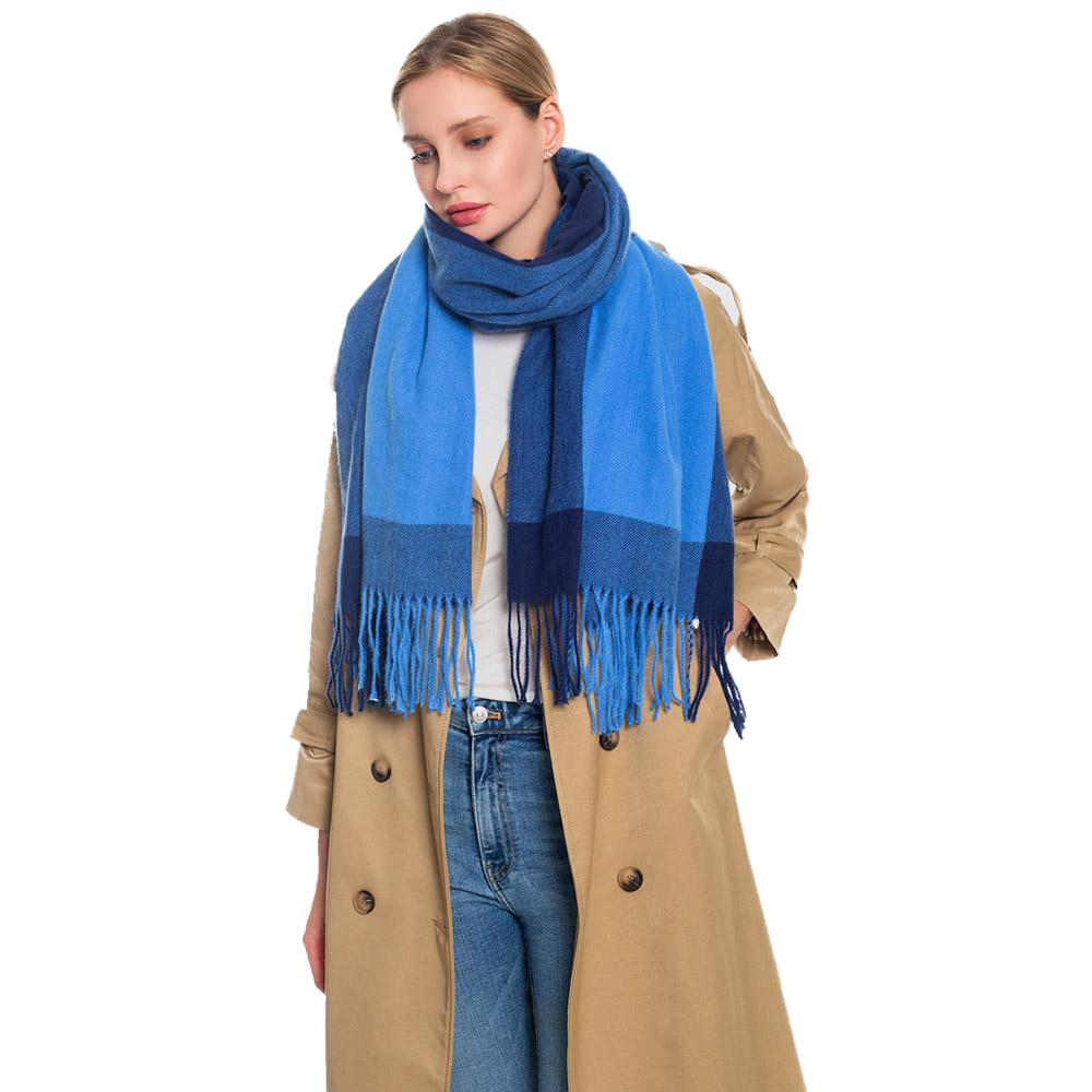 Color Block Oblong Scarf Wrap Shawl