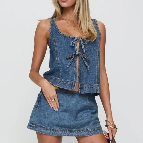 Denim Days Lace-Up Set – Haute Edition 25