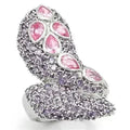 LOS222 Rhodium Sterling Silver Ring – AAA Rose CZ Statement Piece